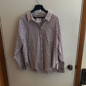 Striped Button-Up Women's Top